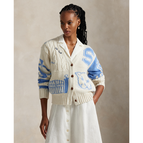 Ralph Lauren The Spelman College Patchwork Cardigan In White