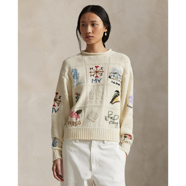 Ralph Lauren The Oak Bluffs Sampler Rollneck Sweater In Animal Print