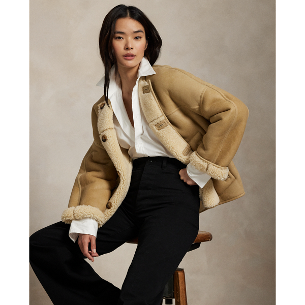 Ralph Lauren Reversible Shearling Liner Jacket In Brown