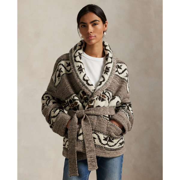 Ralph Lauren Wool-blend Shawl-collar Cardigan In Multi