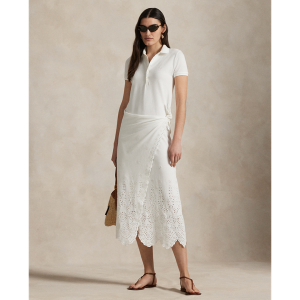 Robe portefeuille polo brodée en piqué - Polo Ralph Lauren - Modalova