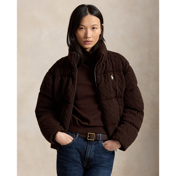 Cable Wool-Cashmere Puffer Jacket