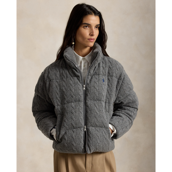 Cable Wool-Cashmere Puffer Jacket
