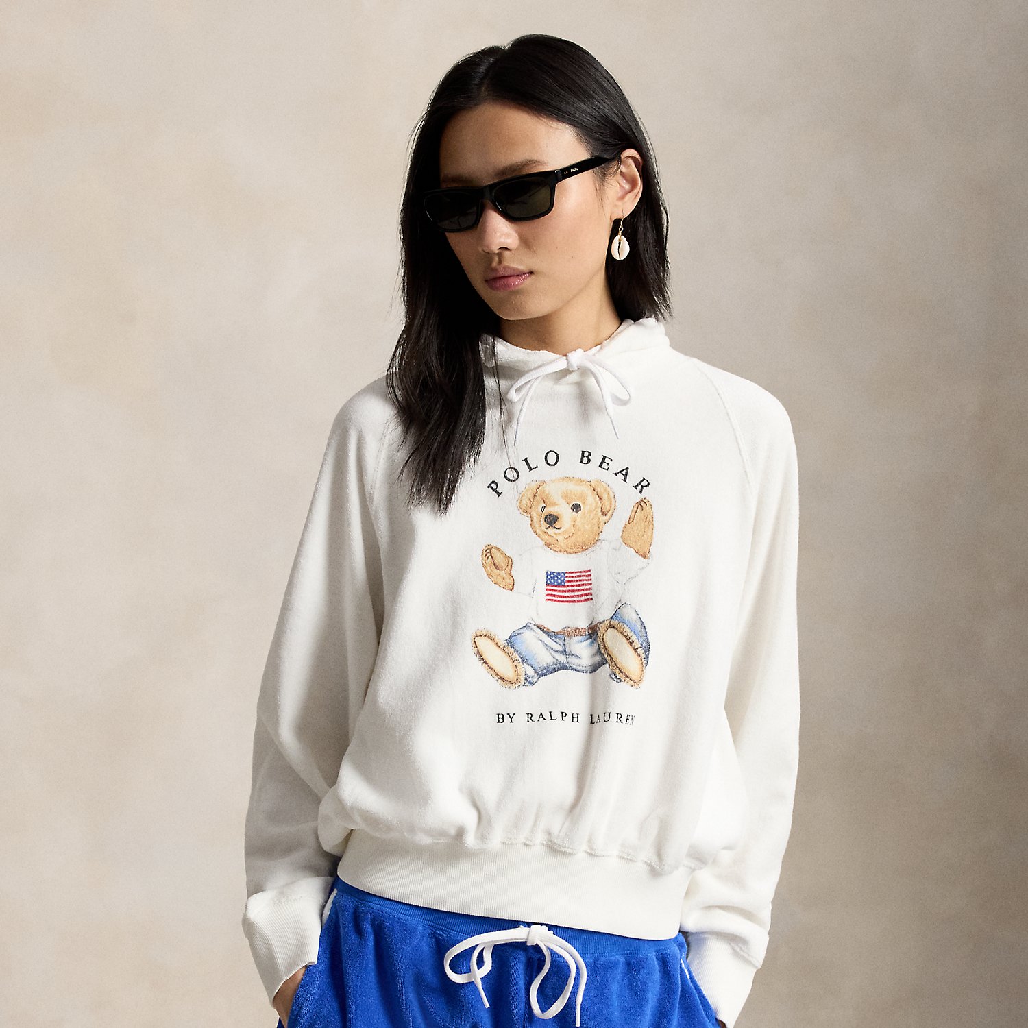 Shrunken Fit Polo Bear Terry Hoodie