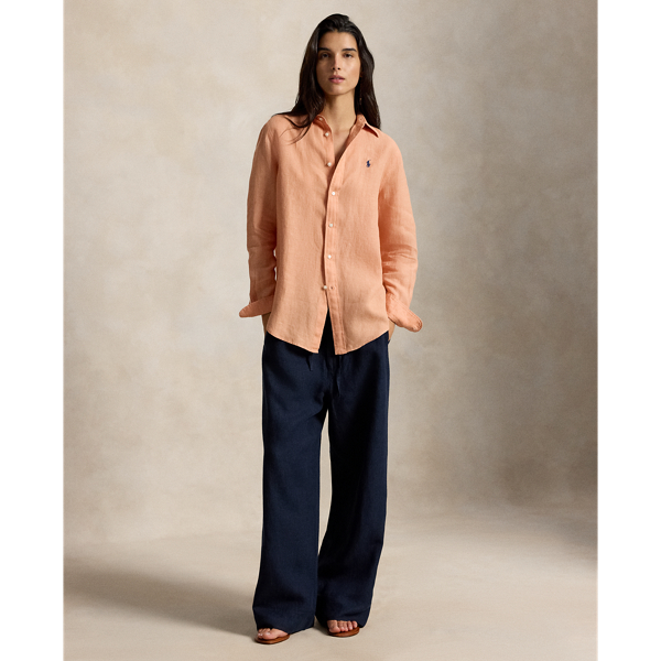 Polo Ralph Lauren Linen Drawstring Pant In Shadow Navy In Blue