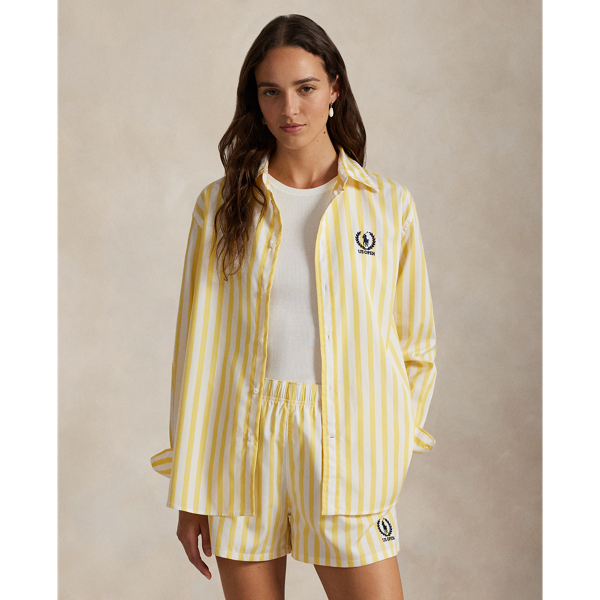 Ralph Lauren Us Open Oversize Fit Striped Shirt In Yellow