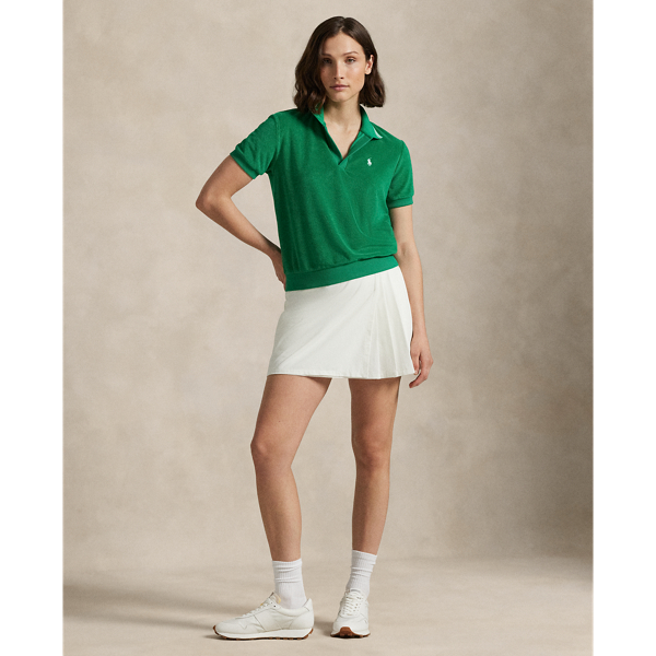 Ralph Lauren Us Open Pleated Wrap Skort In White