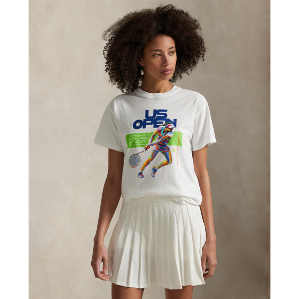 Ralph Lauren Us Open Graphic Jersey Tee In White