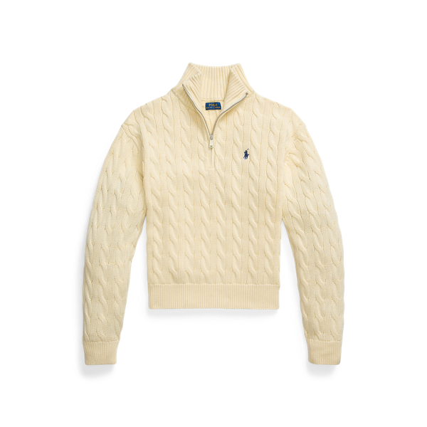 Pull demi-zippé et torsadé en coton - Polo Ralph Lauren - Modalova