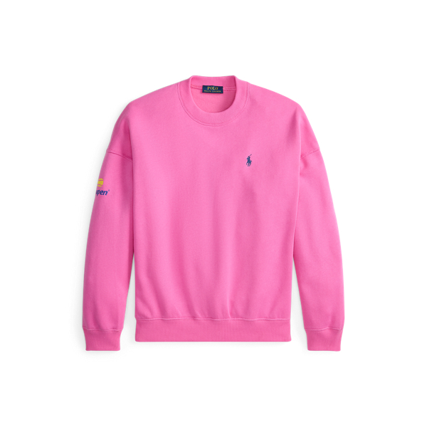 Ralph Lauren Us Open Crewneck Fleece In Pink