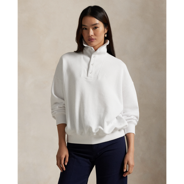 Polo Ralph Lauren Ribbed-trim Mockneck Pullover In White
