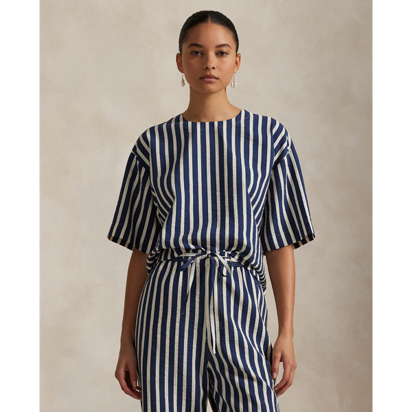 Haut rayé à manches courtes en soie - Polo Ralph Lauren - Modalova
