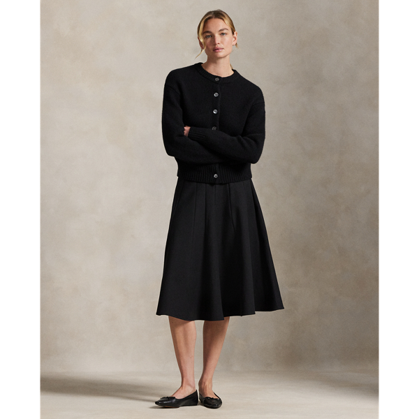 Ralph Lauren Gabardine A-line Skirt In Black