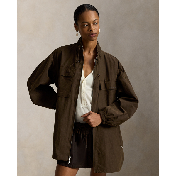 Ralph Lauren Oversize Utility Windbreaker In Brown