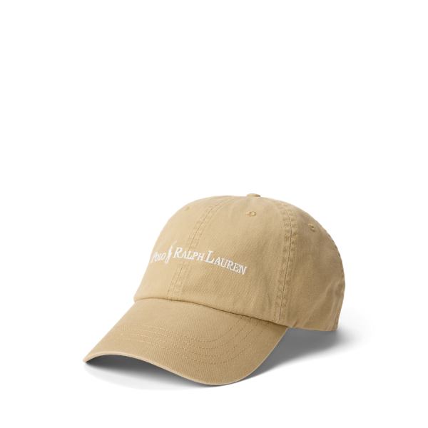 Ralph Lauren Logo Cotton Twill Ball Cap In Brown