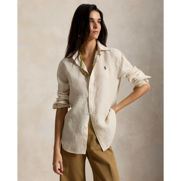 Camicia in Lino a Righe Classic-Fit Ralph Lauren