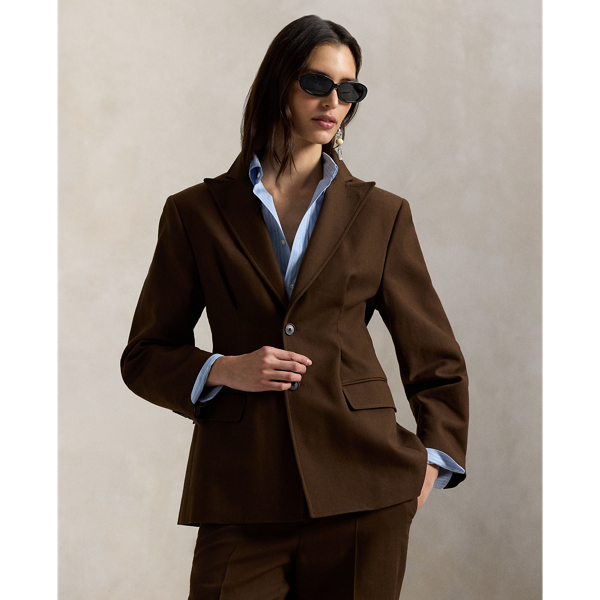 Single-Breasted Cotton-Wool Crepe Blazer
