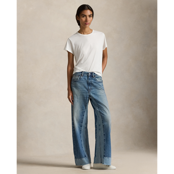 Ralph Lauren Wide-leg Crop Jean In Blue