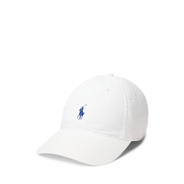 Ralph Lauren Linen Ball Cap In White