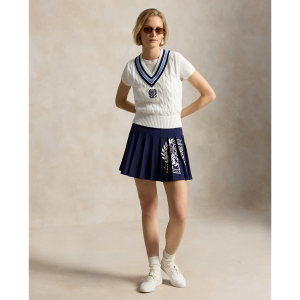 Wimbledon Logo Performance Pleated Skort