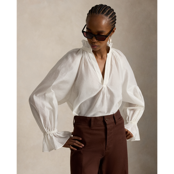 Camicia in Organza di Cotone e Seta Ralph Lauren