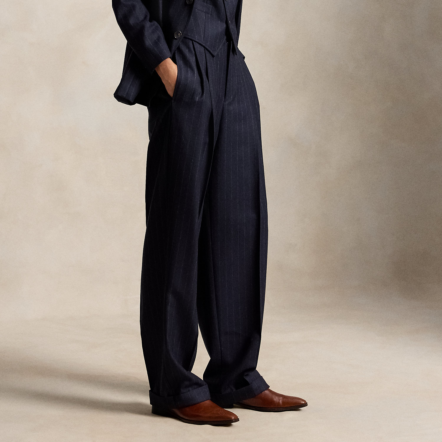 Bacall Pinstripe Wool Trouser