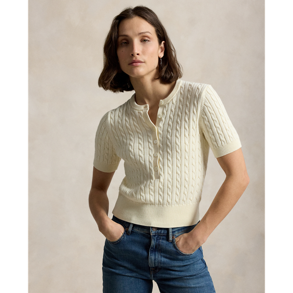 Mini-Cable Short-Sleeve Henley Jumper