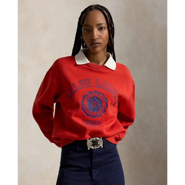 Felpa Polo Ralph Lauren con Colletto e Stemma Vintage