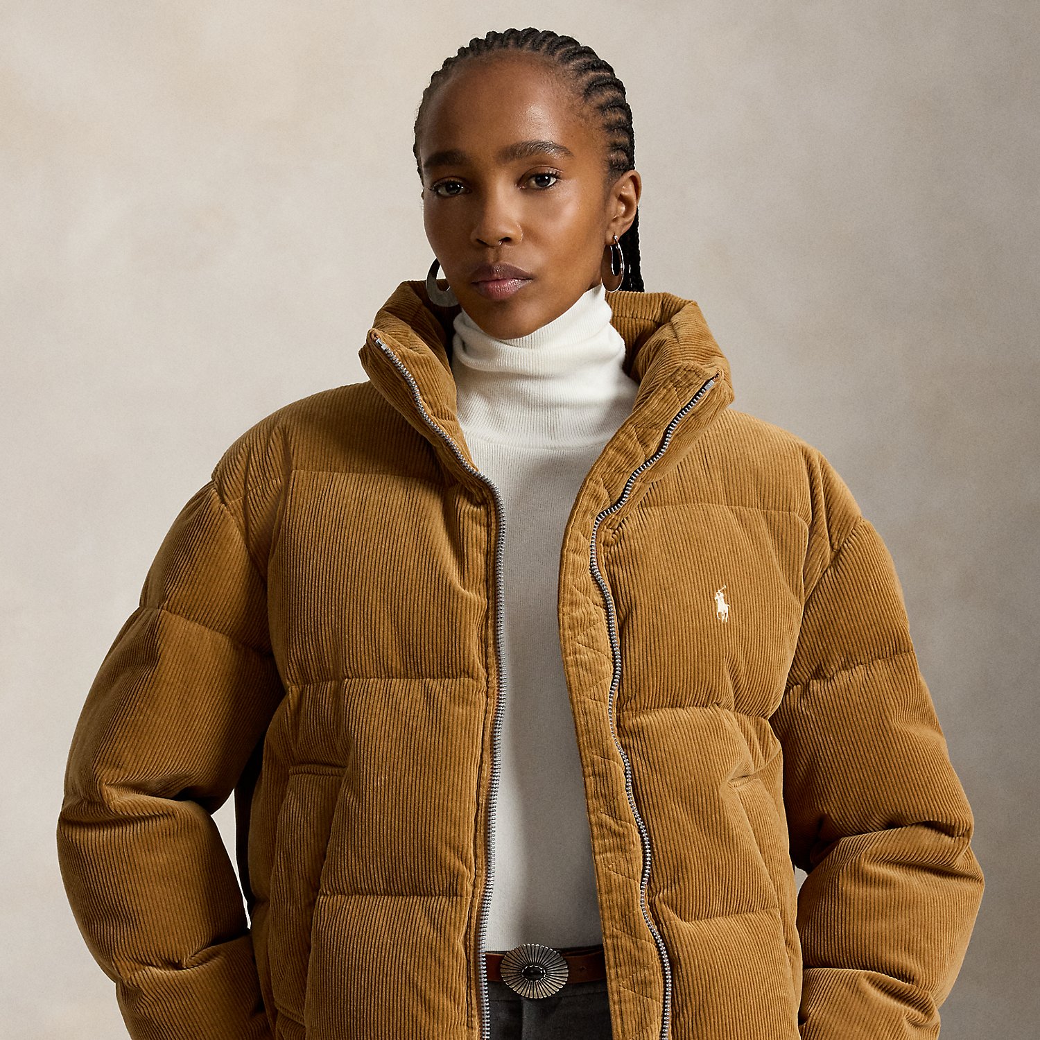 Corduroy Down Puffer Jacket