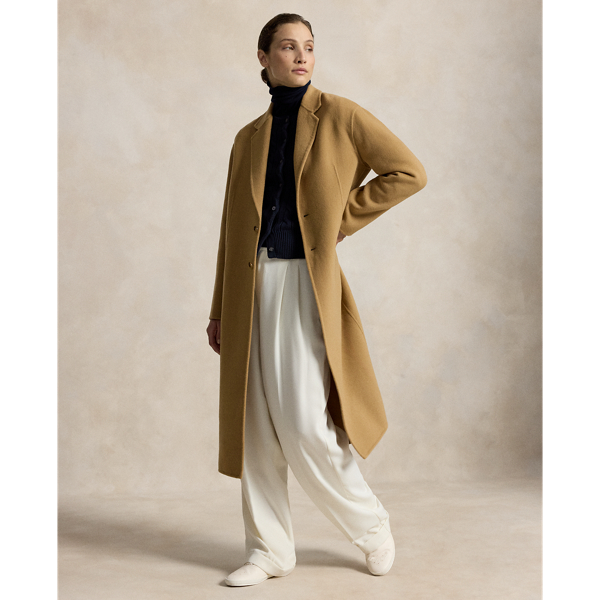 Polo Ralph Lauren Double-faced Long Wool Coat In Classic Camel