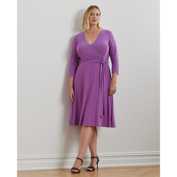 Lauren Woman Surplice Jersey Dress In Aurora Violet