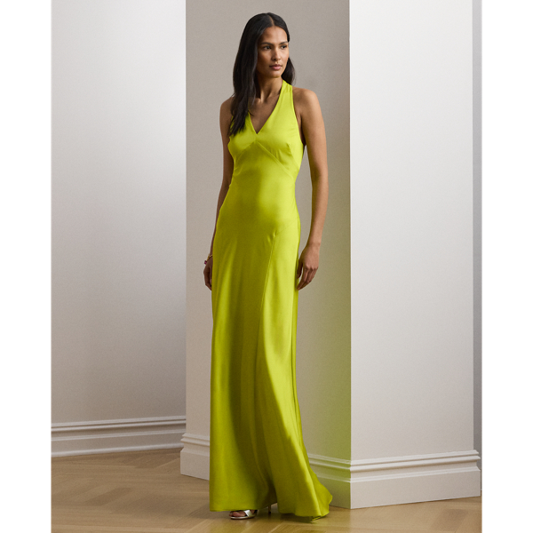 Ralph Lauren Featherweight Charmeuse Halter Gown