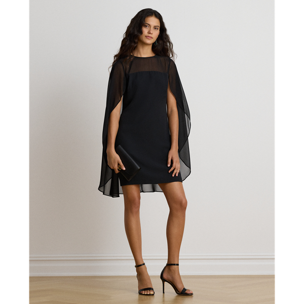 Georgette Cape Cocktail Dress