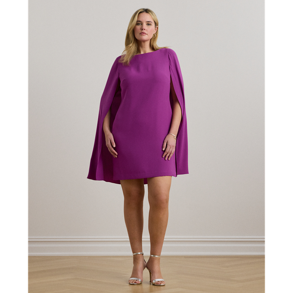 Lauren Woman Ralph Lauren Cape Georgette Cocktail Dress