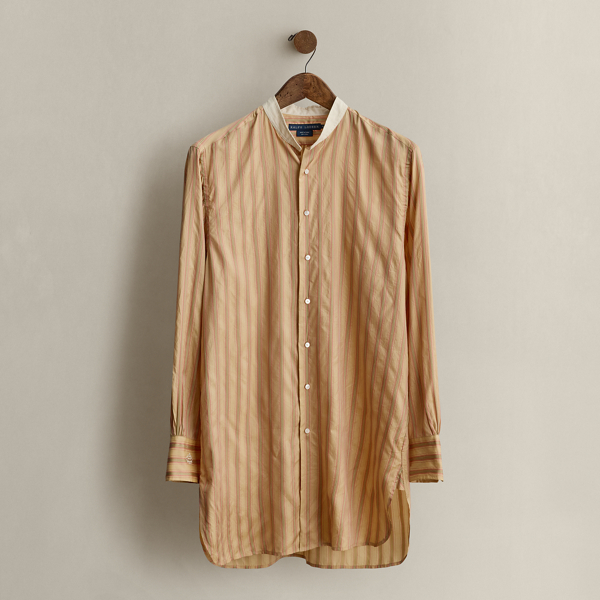 Polo Ralph Lauren 2011 Long Striped Silk Shirt In Multi