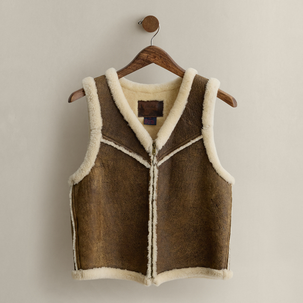 Polo Ralph Lauren 1989 Shearling Vest In Multi