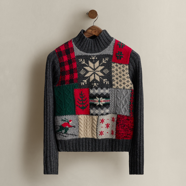 Polo Ralph Lauren C. 1996 Patchwork Sweater In Multi