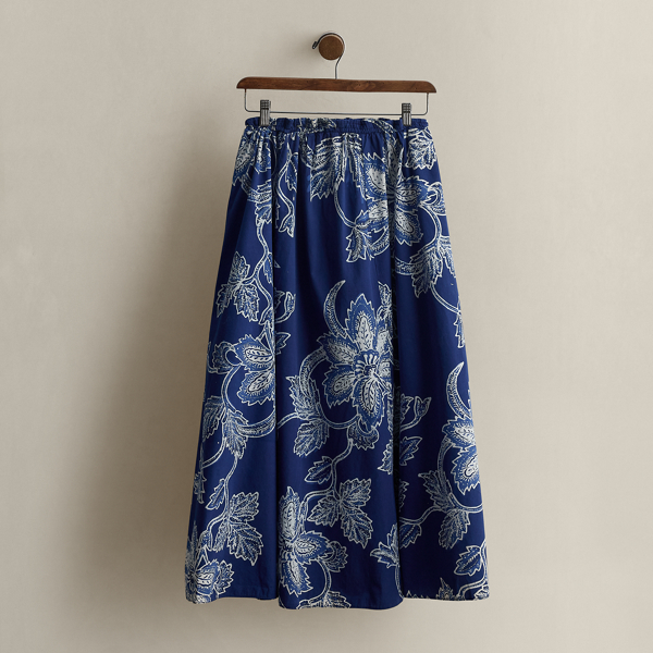 Ralph Lauren C. 1985 Print Cotton Skirt