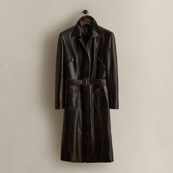 Ralph Lauren C. 2005 Lambskin Trench Coat In Brown