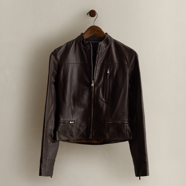 Ralph Lauren C. 2005 Lambskin Jacket In Burgundy