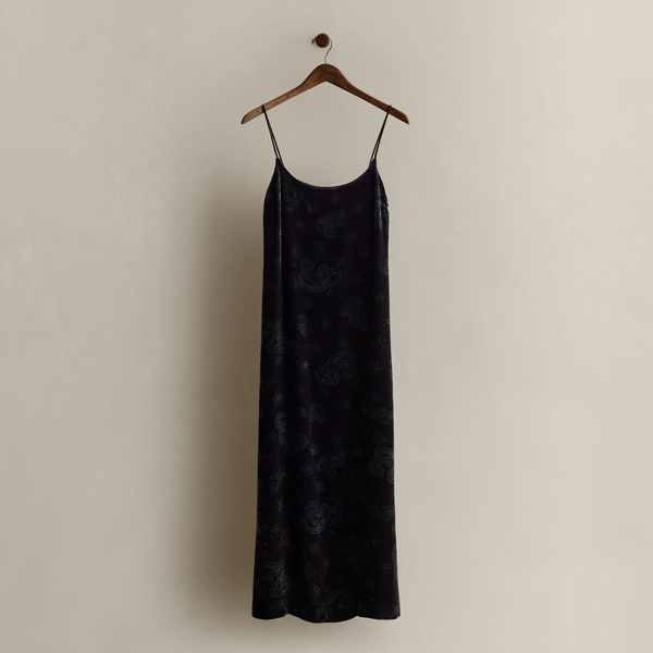 Ralph Lauren C. 1994 Paisley Dress In Black