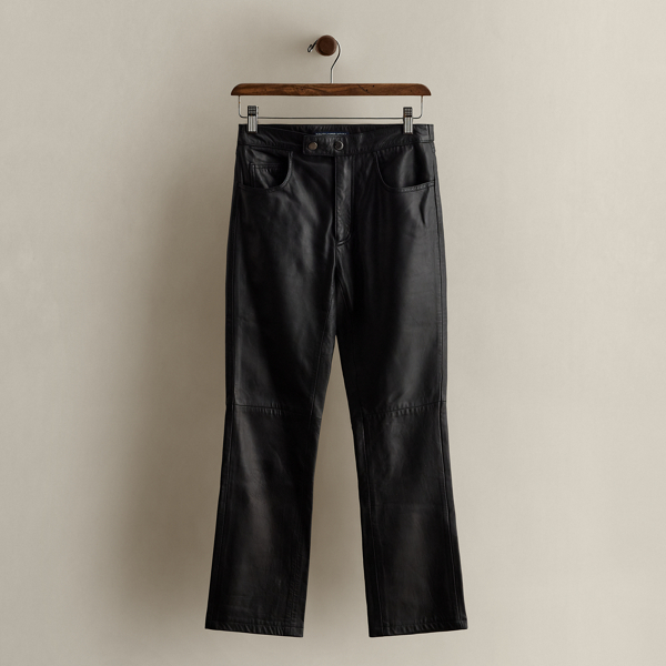Ralph Lauren C. 1995 5-pocket Leather Pant In Black