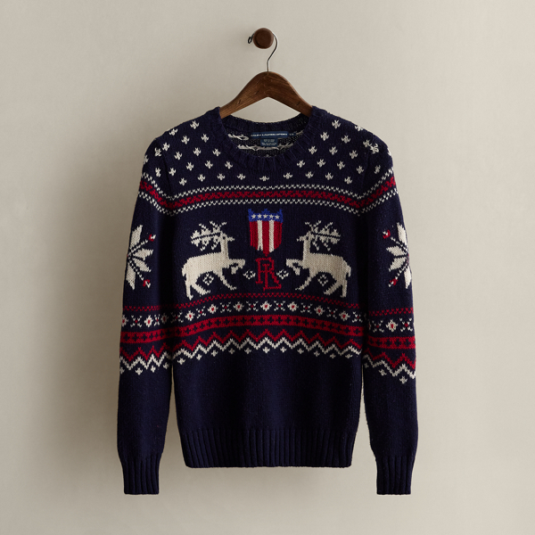 Ralph Lauren C. 1995 Cotton-wool Sweater In Blue