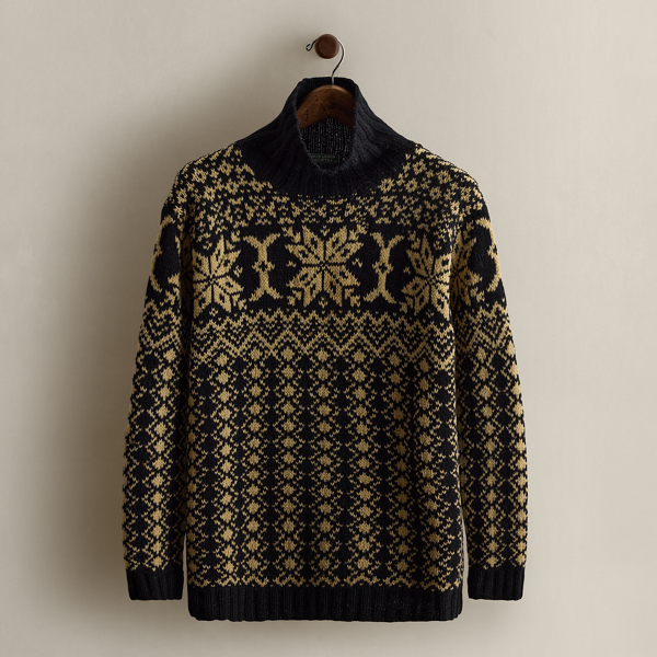 Ralph Lauren C. 1990 Wool Turtleneck Sweater In Multi