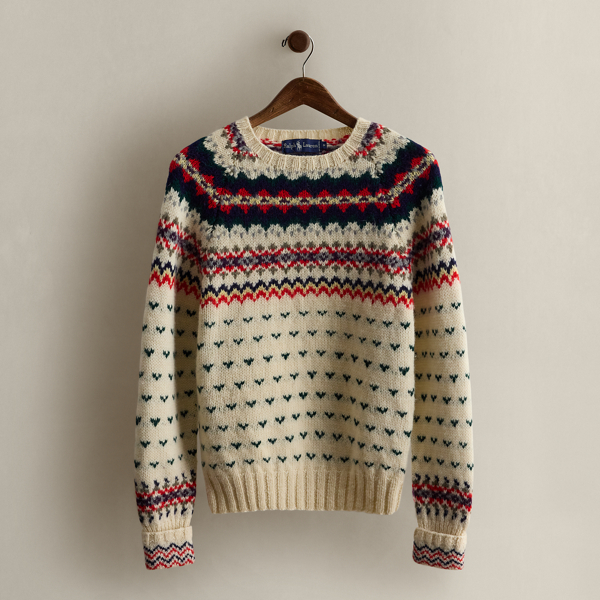 Ralph Lauren 1983 Patterned Wool Sweater In White