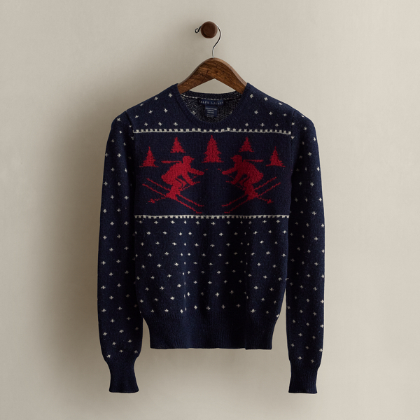 Ralph Lauren 2003 Ski-motif Wool Sweater In Blue