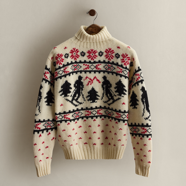 Ralph Lauren C. 1980s Patterned Turtleneck In Multi