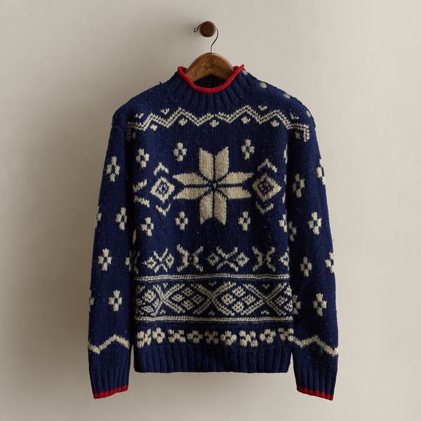 Ralph Lauren C. 1995 Wool-alpaca Sweater In Blue