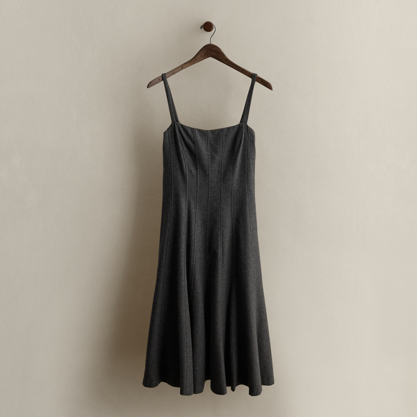 Ralph Lauren C. 2008 Wool-blend Dress In Gray