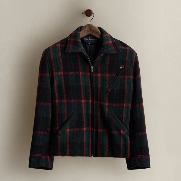 Ralph Lauren C. 1990 Plaid Wool-blend Coat In Multi